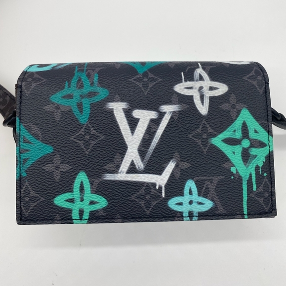 SOLD!!Louis Vuitton Monogram Eclipse Steamer Wearable Wallet Graffiti Multicolor - Picture 7 of 15